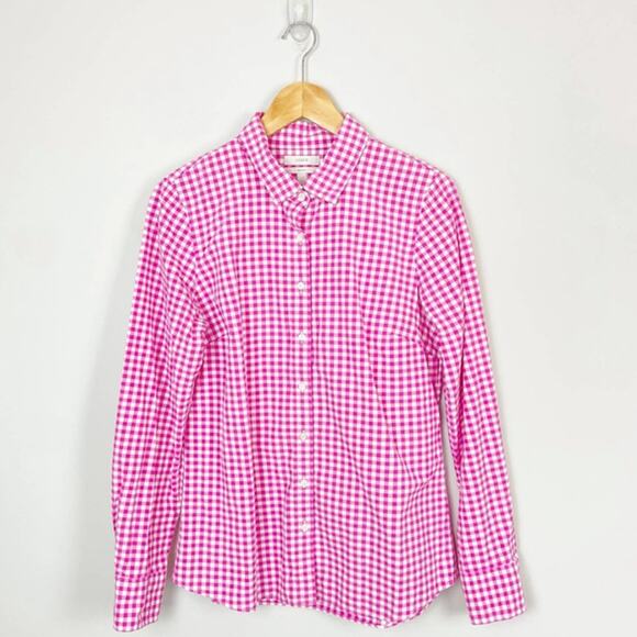 J. Crew 2 Perfect Shirt Pink Gingham Check Button Up - Picture 7 of 8